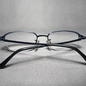 VINTAGE日本製【BALLY/バリー】TITAN-P ハーフリム 眼鏡フレーム メタルフレーム ブルー ヴィンテージ オールド サングラスの画像8