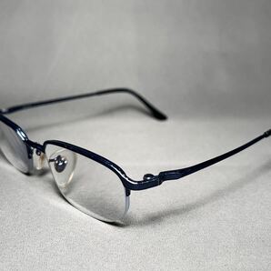 VINTAGE日本製【BALLY/バリー】TITAN-P ハーフリム 眼鏡フレーム メタルフレーム ブルー ヴィンテージ オールド サングラスの画像4