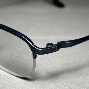 VINTAGE日本製【BALLY/バリー】TITAN-P ハーフリム 眼鏡フレーム メタルフレーム ブルー ヴィンテージ オールド サングラスの画像5