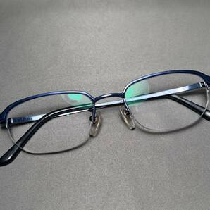 VINTAGE日本製【BALLY/バリー】TITAN-P ハーフリム 眼鏡フレーム メタルフレーム ブルー ヴィンテージ オールド サングラスの画像1