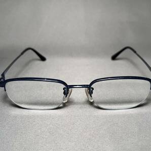 VINTAGE日本製【BALLY/バリー】TITAN-P ハーフリム 眼鏡フレーム メタルフレーム ブルー ヴィンテージ オールド サングラスの画像3