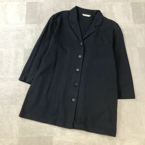 良品 Aquascutum アクアスキュータム 7分袖 シャツジャケットレディース 11号 Lサイズ ブラック