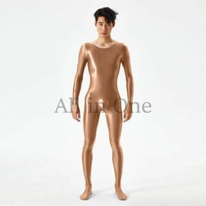 112-78-38 блеск блеск глянец мужской все тело Jump костюм [ Brown,M размер ] мужчина костюмированная игра боди ero sexy костюм.2