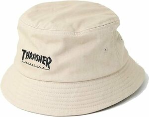 スラッシャー バケットハット バケハ ブランド 帽子 メンズ ハット THRASHER THR-H01 ベージュ