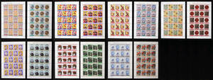 未使用 記念切手 第一次伝統的工芸品シリーズ 1984年～1986年発行 14シート 送料無料