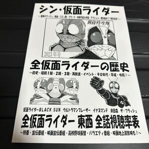 【会場限定 c102 新作 夏コミ】コミケ コミックマーケット 假面特攻隊 T.SATO シン・仮面ライダー 全仮面ライダーの歴史 視聴率集 資料集