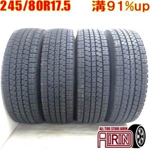 中古タイヤ 245/80R17.5 133/131J TOYO M919 スタッドレスタイヤ 4本セット 4トン 中古 17.5インチ