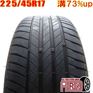 中古タイヤ 225/45r17 タイヤ BRIDGESTONE TURANZA T005 1本 単品 レクサスIS オーリス ブレイド インプレッサSTI 中古 17インチ