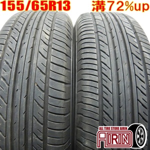 中古タイヤ 155/65r13 タイヤ IDEMITSU DURAN Mu:TECH ECO 2本セット ザッツ ピノ ライフ フレアワゴン 中古 13インチ