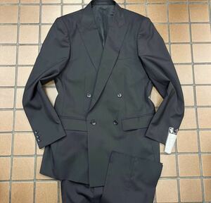 新品☆礼服【A5 M相当★超軽量タイプ】4Bダブルスーツ メンズスーツ ブラックフォーマル 背抜き 冠婚葬祭 喪服 黒 セットアップ