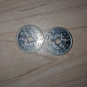 デンマーク 2クローネ硬貨2枚