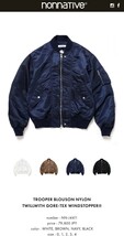 半額以下 24ss 新品未使用品 nonnative TROOPER BLOUSON NYLON TWILLWITH GORE-TEXWINDSTOPPER ノンネイティブ MA-1 ブルゾン navy サイズ1_画像1