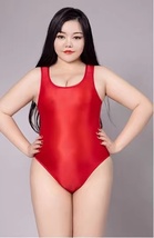 【6321】2XL-3XL 最新作 レッド 女王様 光沢 超セクシーコスプレ 大きいサイズ プラスサイズ ランジェリー ぽっちゃり オープンクロッチ_画像2