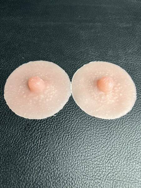 新品 人工乳首 2個セット シリコン乳首 シリコン製 乳首 ニップル バスト補正 柔らかい ピンク シリコンバスト シリコンちくび Dタイプ