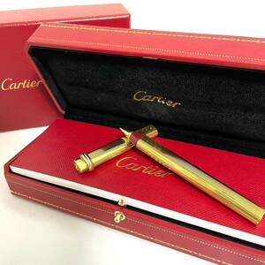 １円スタート 極美品　Cartier カルティエ トリニティ ボールペン ツイスト式　ゴールド 筆記用具