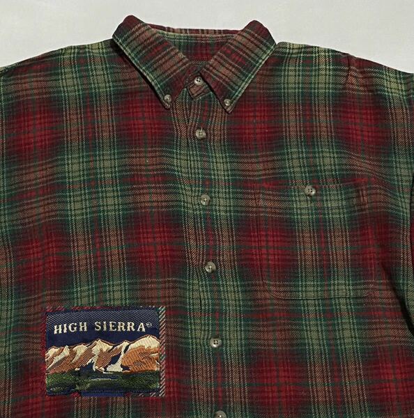 90's HIGH SIERRA チェック ヘビーネルシャツ Lサイズ ビンテージ古着 vintage 90's 80年代 アメカジ 90年代 BIGMAC FIVEBROTHER