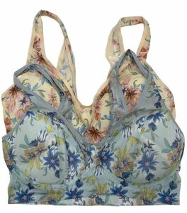 CR12118 IB⑤[ special price ] new goods with translation large brassiere 4L 2 sheets ice blue floral print non wire . sweat speed . stylish brilliant lady's 