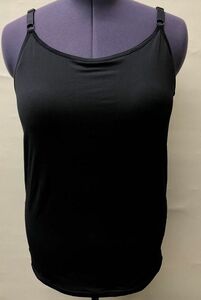 CR12642 IBK⑥[ special price ] new goods large camisole 4L black cup attaching stretch . sweat speed . simple with translation lady's 