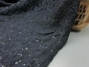 KA4132-1 * poly- series Chemical lace fabric * length 2.6m| floral print | dark blue 