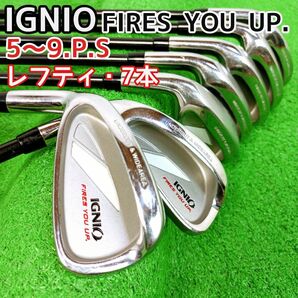 【稀少　レフティ】IGNIO　イグニオ　FIRES YOU UP.　ゴルフ　 アイアン　7本　左　メンズ　Y24032605