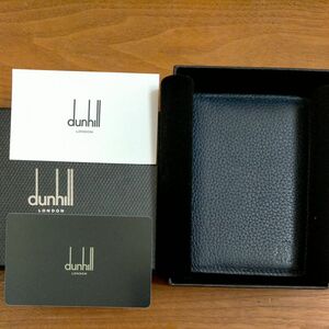 D dunhill ダンヒル カードケース レザー 本革 イタリアンレザー 名刺入れ メンズ ネイビー 紺色 ビジネス 新社会人