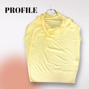 【PROFILE】プロフィール カットソー (M) 襟ルーズ かわいい イエロー