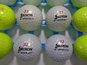 [6319A21] スリクソン ゼットスター エックスブイ ディバイド SRIXON Z・STAR XV divide 白×黄色 30球 ロストボール 【中古】