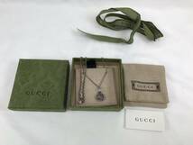 ☆GUCCI グッチ シルバー ネックレス AG925 刻印 インターロッキング GG ロゴ 　♯198984-14_画像1