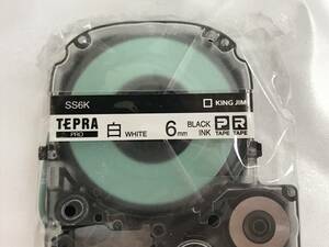 【E】 TEPRA PRO テプラプロ テープカートリッジ 白ラベル SS6K 6㎜ Pタイプ/Rタイプ　白・黒文字 未使用保管品 #198511-12 在5