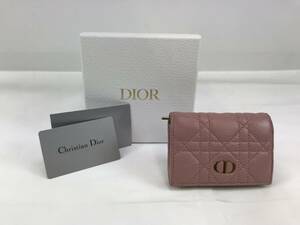 *[Christian Dior] Dior CARO XS бумажник розовый б/у #200240-233