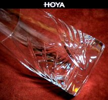 売切 HOYA クリスタル グラス 容量:240cc 2客組 日本製 取説付 未使用品 A/C、寸法φ上63/下55×H112mm、重量220ｇ、口元厚1.3mm、底厚13mm_画像5