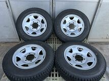 BRIDGESTONE 195/70R15 106/104LT BLIZZAK VL1 超バリ山スタッドレスホイール付き、11.31mm、6J、+30、139.7/H6、カムロ-ド、ハイエースに_画像1