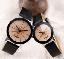 KQ012:カップル ファッション クォーツ 時計 レトロ スタイリッシュ カジュアル 腕時計 レザー ウォッチ_画像5
