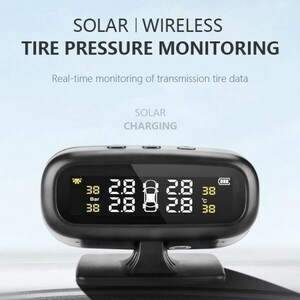 AS019:◆新品◆ TPMS タイヤ 空気圧 警報 監視 システム スマート ソーラー 圧力 モニター 4センサー バルブ アラ