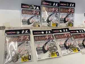 ONIGAKE 軽攻めチヌ 半ヒネリ仕様 12～18本入り イブシ茶 2号2 3号3 4号2　計7P ハヤブサ 店番 釣具 -201