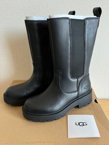 新品 UGG アグ Holzer 防水 レザー チェルシーブーツ サイドゴア ブラック 23cm