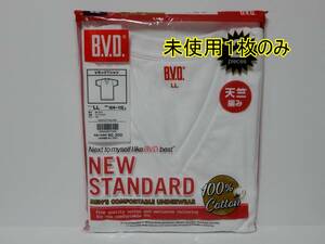 未使用 B.V.D. ＶネックTシャツ １枚 LLサイズ 半袖 天竺編み 綿100%　白 ホワイト 肌着 インナー 胸囲104～112cm NEW STANDARD