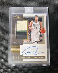 ★SSP★限定10枚★ Giannis Antetokounmpo 直筆サイン 2019-20 Panini One And One Game-Used 3色 パッチ Patch Auto GOLD