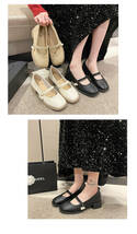 2024春　新作　カジュアル　　レディース　メアリージェン　ハイヒール　ソフト　ファッション　婦人靴　楽福靴QLZ222 -2_画像4