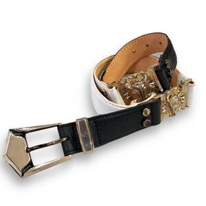 デカルナン期　Balmain MEN BUFFALO 3CM BELT バルマン 装飾ベルト バッファロー レザーベルト / BIGBANG T.O.P ビッグバン タプ