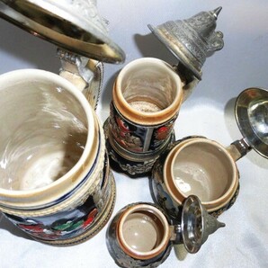 陶器製 ビアマグ・4個・西ドイツ製・インテリア・ビアカップ・ビアマグ・ビアジョッキの画像6