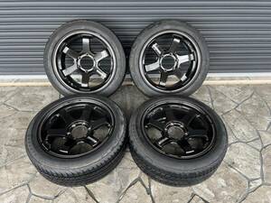 200　 ハイエース オーバーフェンダーサイズ 18インチ RAYS レイズ TE37SB 225/45R18 タイヤ ホイール 4本SET