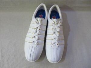 K-SWISS クラシック CLASSIC レザースニーカー ローカット ゴールドDリング 金 US8 26cm 白 未使用品 箱なし