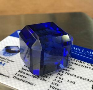 154 carat Synth tik blue topaz Cube 