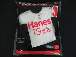 ②K. Hanes/ヘインズ 赤ラベル Tシャツ 3枚パックサイズ L/G(42-44) コットン100％ 1995年 未開封品