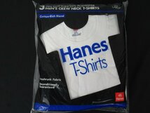 K. Hanes/ヘインズ 青ラベル Tシャツ 3枚パックサイズ L/G(42-44) コットン75％ ポリ25％ 1995年 未開封品_画像1