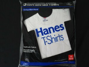 K. Hanes/ヘインズ 青ラベル Tシャツ 3枚パックサイズ L/G(42-44) コットン75％ ポリ25％ 1995年 未開封品