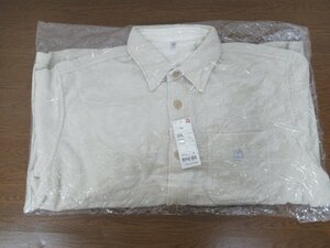 O. UNIQLO/ユニクロ フリースシャツ 長袖 Sz.XXL メンズ ナチュラル 大きいサイズ 特大 未開封