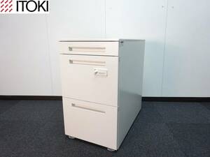 ■ Многие неиспользованные запасы ■ Itoki CZR Desk Wagon A4 / 2 -stage Deep Pentley Ящик длинный рельс -циферблат с замок заклинателя