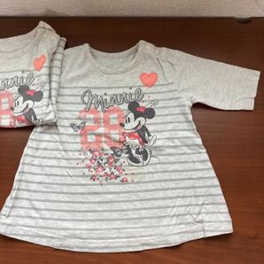 ベルメゾン　七分袖カットソー　Tシャツ　ミニー　80cm 2枚組